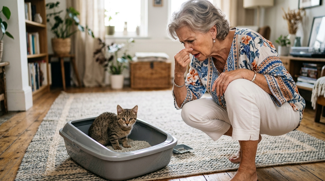 Fini l’appartement qui sent le chat : depuis qu’il a retiré ça sous le bac, l’odeur ne revient plus