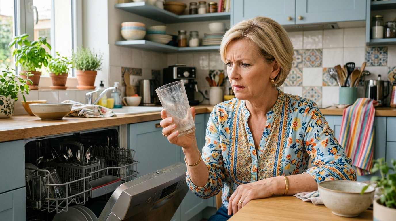 Mes verres ressortaient granuleux à chaque cycle : le réparateur a soulevé une pièce au fond de la cuve et a tout compris