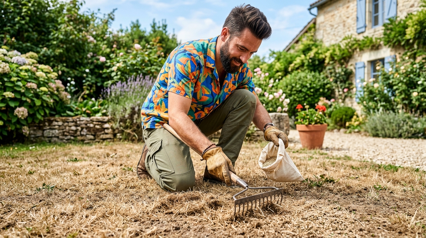 Plus personne n&rsquo;attend le printemps pour rattraper une pelouse grillée : de plus en plus de jardiniers font ce geste dès les premiers jours de septembre